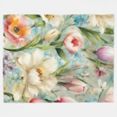 Lente Bloemen in de stijl van het impressionisme Fleece Deken (Voorkant (Horizontaal))