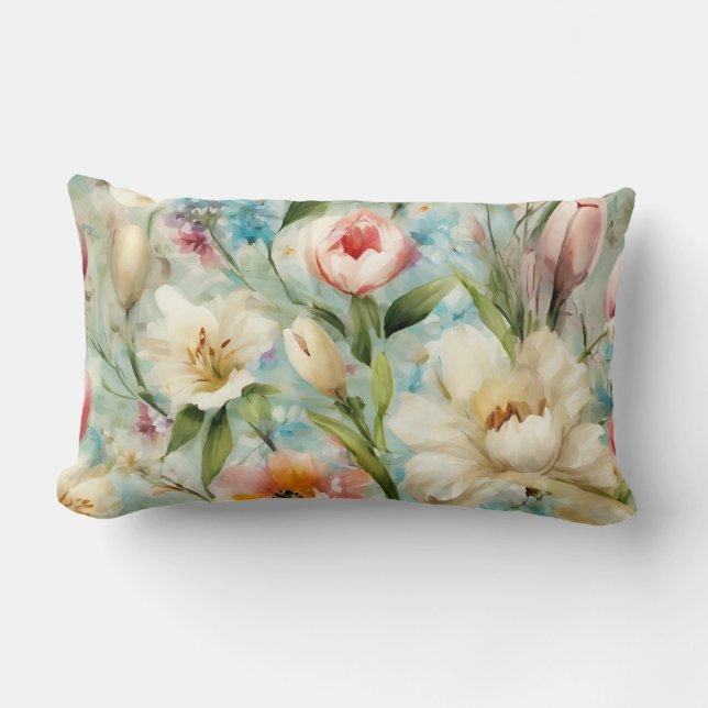 Lente Bloemen in de stijl van het impressionisme Kussen (Voorkant)