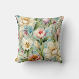 Lente Bloemen in de stijl van het impressionisme Kussen