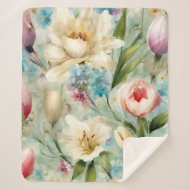 Lente Bloemen in de stijl van het impressionisme Sherpa Deken