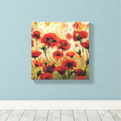 Lente bloemen in een tuin canvas afdruk (Insitu (Houten vloer))