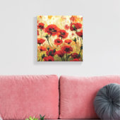 Lente bloemen in een tuin canvas afdruk (Insitu (Woonkamer))
