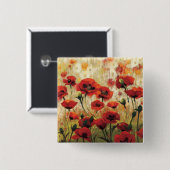 Lente bloemen in een tuin vierkante button 5,1 cm (Voorkant /achterkant)