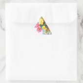 Lente bloemen in mand driehoek sticker (Tas)