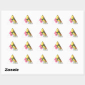Lente bloemen in mand driehoek sticker (Vel)
