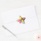 Lente bloemen in mand ster sticker (Envelop)