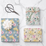 Lente Bloemen in Roze Geel Groen Huwelijk Inpakpapier Vel<br><div class="desc">Voor de huwelijks- of bruidsboeket giftverpakking,  kies uit een selectie van prachtig inpakpapier in drie verschillende kleuren of patronen</div>