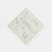 Lente Bloemen in Witte Bloemen Krans Party Servet (Hoek)