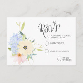 Lente Bloemen Krans Bruiloft RSVP Kaarten Kaartje
