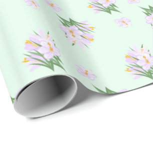 Lente bloemen krokussen cadeaupapier