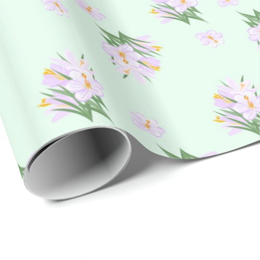 Lente bloemen krokussen cadeaupapier (Rol Hoek)