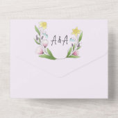 Lente Bloemen Lavendel Daffodils Krokus All In One Uitnodiging (Achterkant)