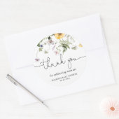 Lente bloemen lavendel paarse groene planten ronde sticker (Envelop)