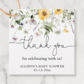 Lente bloemen lavendel paarse groene wildflower bedankjes labels (Voorkant)