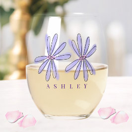 Lente Bloemen Lavendel Paarse Wijnglas Zonder Voet