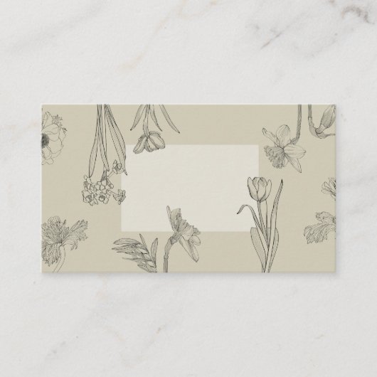 Lente bloemen lijn illustratie. advieskaart (Voorkant)