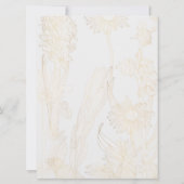 Lente bloemen lijn kunst. save the date (Achterkant)