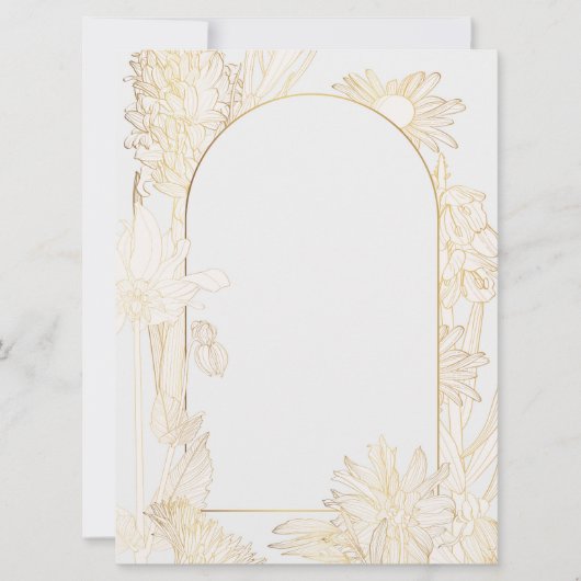 Lente bloemen lijn kunst. save the date (Voorkant)