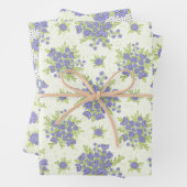 Lente Bloemen Lila Paarse Bloemen Inpakpapier Vel (In situ)