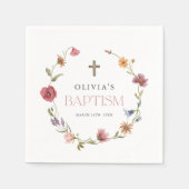 Lente Bloemen Meisje Doop Feest Servet (Voorkant)