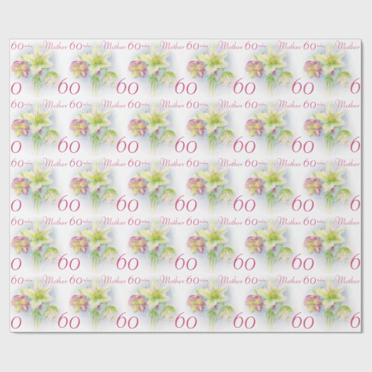 Lente bloemen moeder 60e verjaardag wrap cadeaupapier (Vlak)