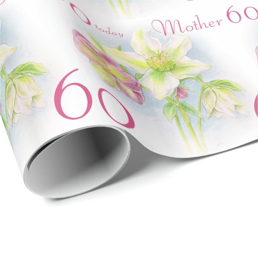 Lente bloemen moeder 60e verjaardag wrap cadeaupapier (Rol Hoek)