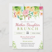 Lente Bloemen Moeder Dochter Kerk Brunch Kaart (Voorkant)