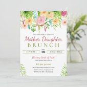 Lente Bloemen Moeder Dochter Kerk Brunch Kaart (Staand voorkant)