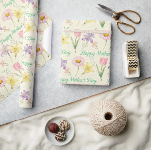 Lente Bloemen Moederdag Cadeaupapier