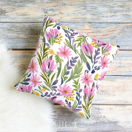 Lente Bloemen | Mooie Pastel Bloemige Waterverf Kussen