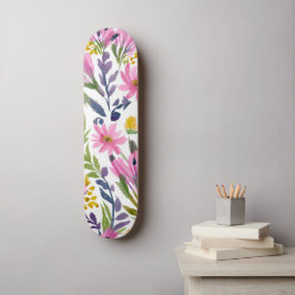 Lente Bloemen | Mooie Pastel Bloemige Waterverf Persoonlijk Skateboard