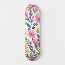 Lente Bloemen | Mooie Pastel Bloemige Waterverf Persoonlijk Skateboard