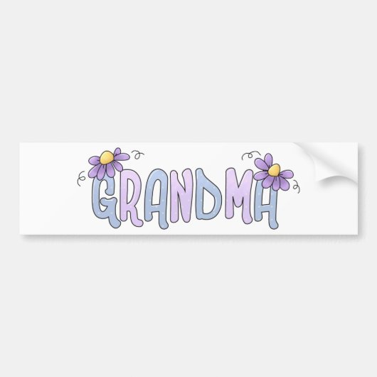 Lente Bloemen Oma Bumpersticker (Voorkant)