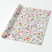 Lente bloemen op wit cadeaupapier (Uitgerold)