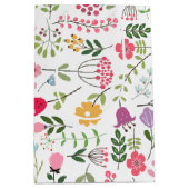 Lente bloemen op wit medium cadeauzakje (Voorkant)