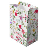 Lente bloemen op wit medium cadeauzakje (Achterkant Gekanteld)