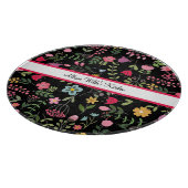 Lente Bloemen op Zwart Persoonlijk Snijplank (Hoek)