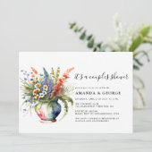 Lente Bloemen Paar douche party uitnodiging (Staand voorkant)