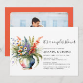 Lente Bloemen Paar douche party uitnodiging (Voorkant / Achterkant)