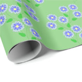 Lente Bloemen Paarse op Groen Land Cadeaupapier (Rol Hoek)