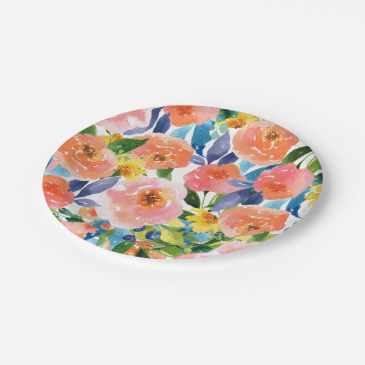 Lente Bloemen Party Borden Papieren Bordje (Gekanteld)