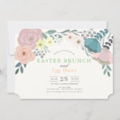 Lente Bloemen Pasen Brunch & Ei Hunt Kaart (Voorkant)