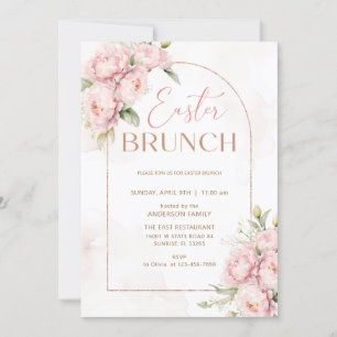 Lente Bloemen Pasen Brunch Kaart