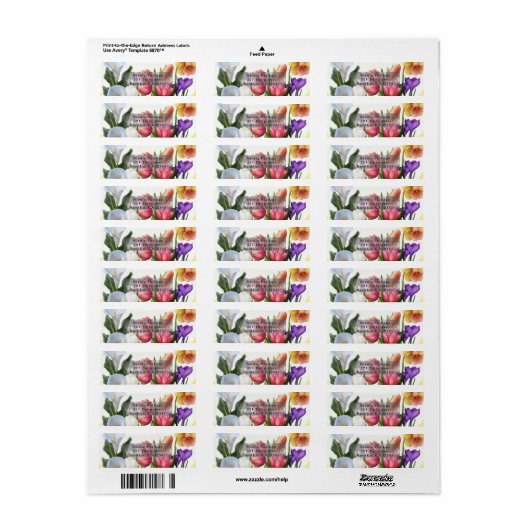 Lente Bloemen Pasen Ei Bruids Douche Uitnodiging Etiket (Full Sheet)