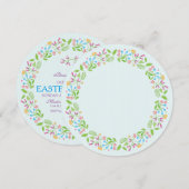 Lente Bloemen Pasen krans Brunch Uitnodigen 2 Kaart (Voorkant / Achterkant)