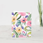 Lente Bloemen | Pastel Bloem Waterverf Kaart (Achterkant)