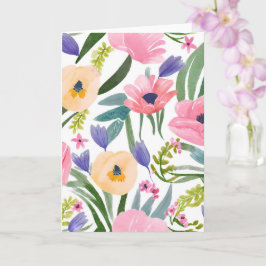 Lente Bloemen | Pastel Bloemenschildering in Water Kaart