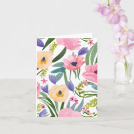 Lente Bloemen | Pastel Bloemenschildering in Water Kaart