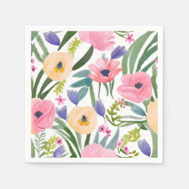 Lente Bloemen | Pastel Bloemenschildering in Water Servet