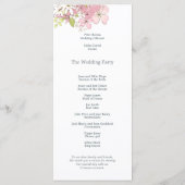 Lente Bloemen Pastels Stijlvol Script Bruiloft Programmakaart (Achterkant)